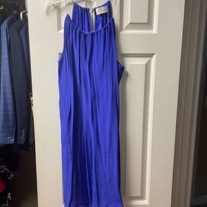 Amanda upichard royal blue chain neck mini dress